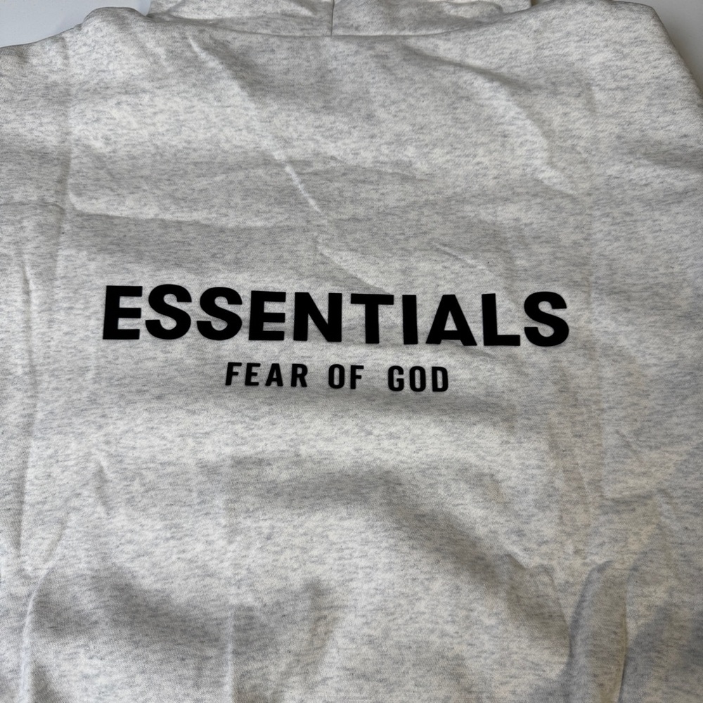 Fear of God Essentials Hoodie Light Gray Pullover Mens Womens Unisex - Picture 6 of 6